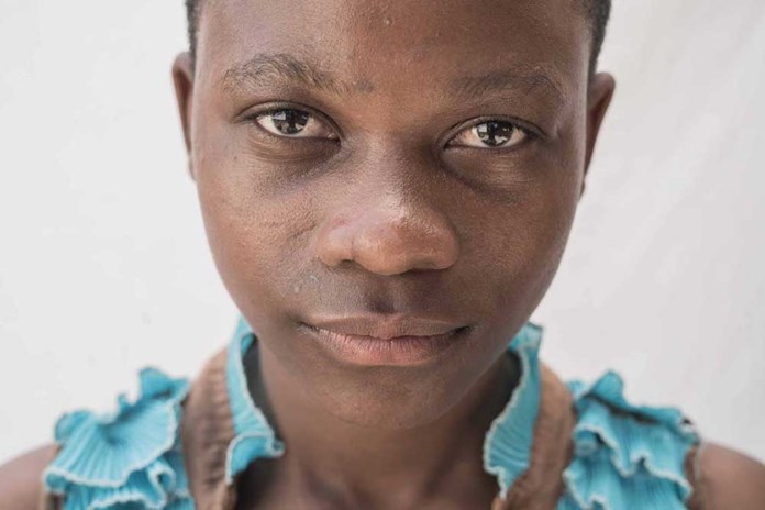 A portrait of a young girl from Mwanza in Tanzania.