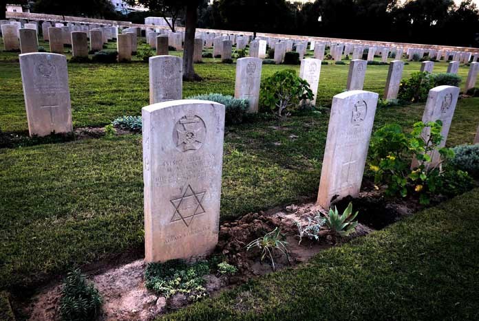 Jewish graves in the British and Commonwealth War Cemetery in Gaza.