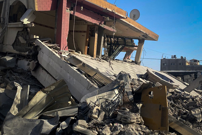The bombed-out remains of Al Ahli Arab Hospital in Gaza City