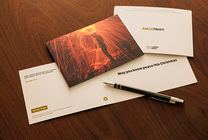 Amos Trust 'Firework' Christmas cards.