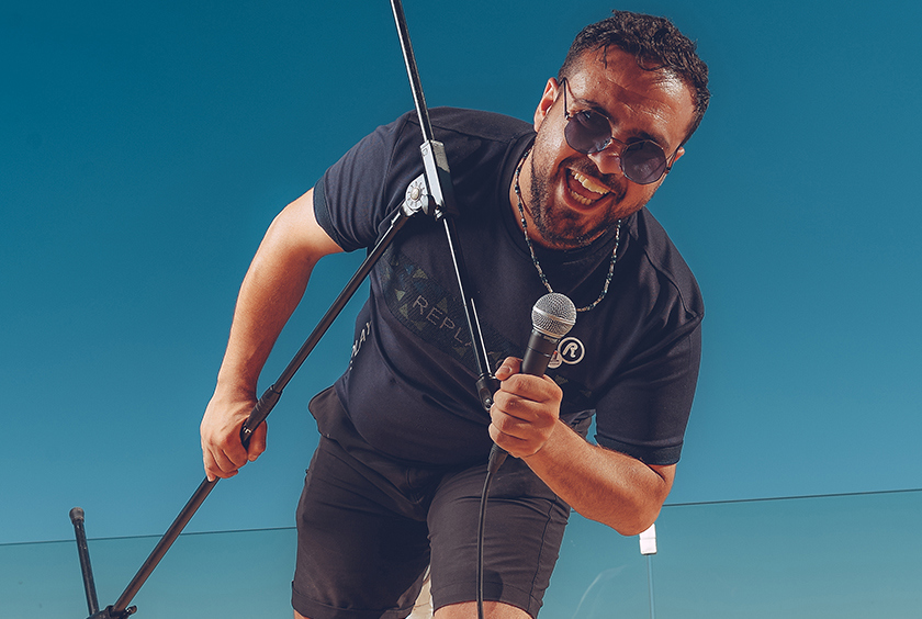 Alaa Shehada — award-winning performer and comedian from Palestine.