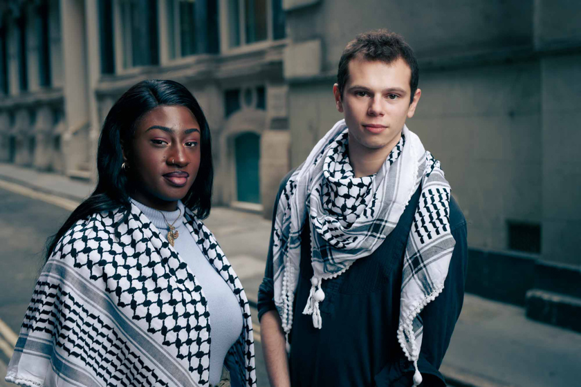 The Keffiyeh is a traditional Middle Eastern headdress fashioned from a square scarf commonly found in arid regions, as it protects against sunburn, dust and sand.