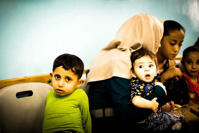 Young traumatised children at DSPR's health clinic in Gaza City — 2016