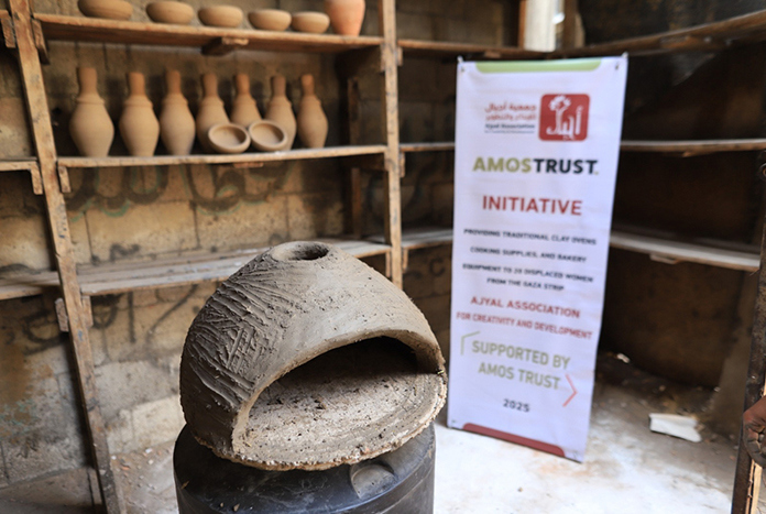 A finished hand-made bread built in Gaza.