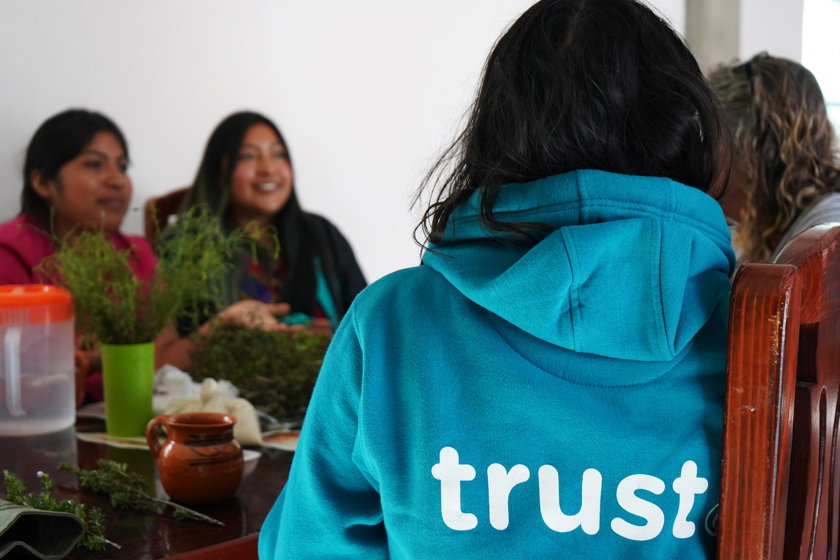 Members of the Amos Climate Fellowship sharing their projects with Amos staff members.